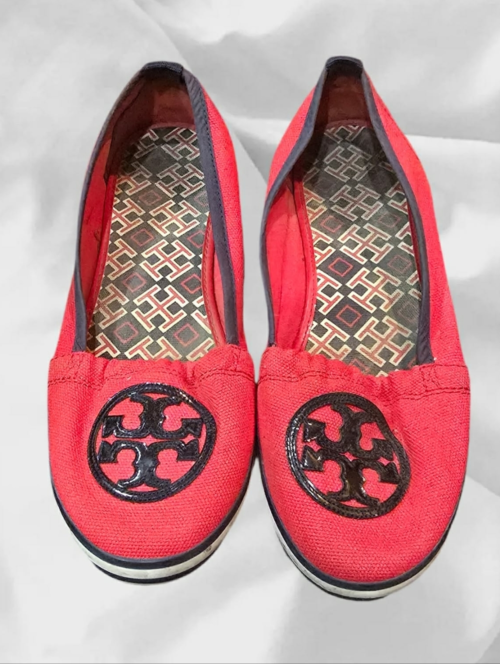 Patriotic! Tory Burch Raymond Red/White/Navy Slip On Sneakers